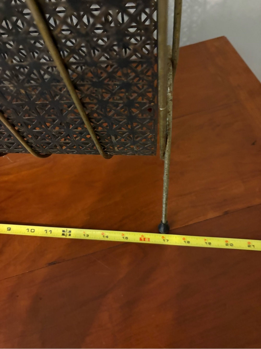 Vintage MCM Atomic Metal Mesh Magazine Rack Record Holder - Picture 7 of 9